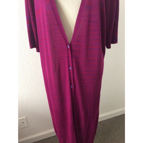 Torrid Plus Cardigan Sweater Duster Striped Stretch Knit - Picture 3 of 11